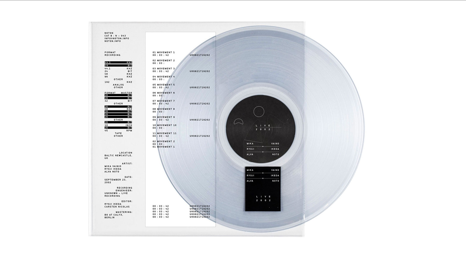 Ryoji Ikeda Vinyl Record Design